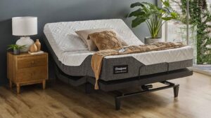 Comforpedic mattress on an adjustable base.